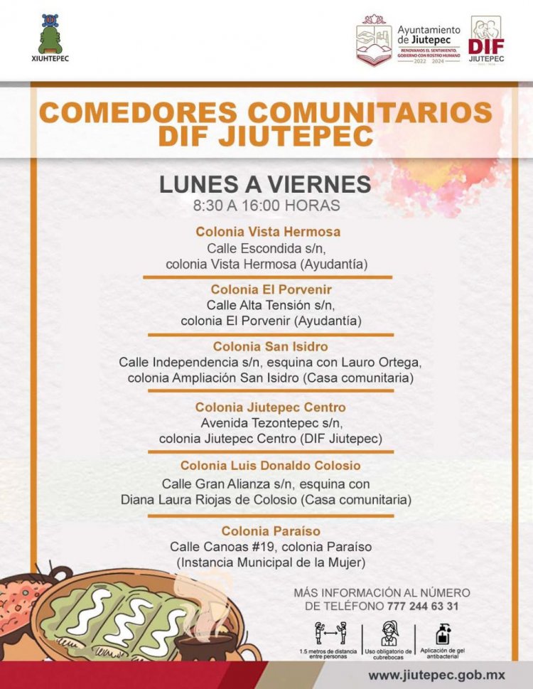 DIF Jiutepec abrió comedor en la colonia Luis Donaldo Colosio
