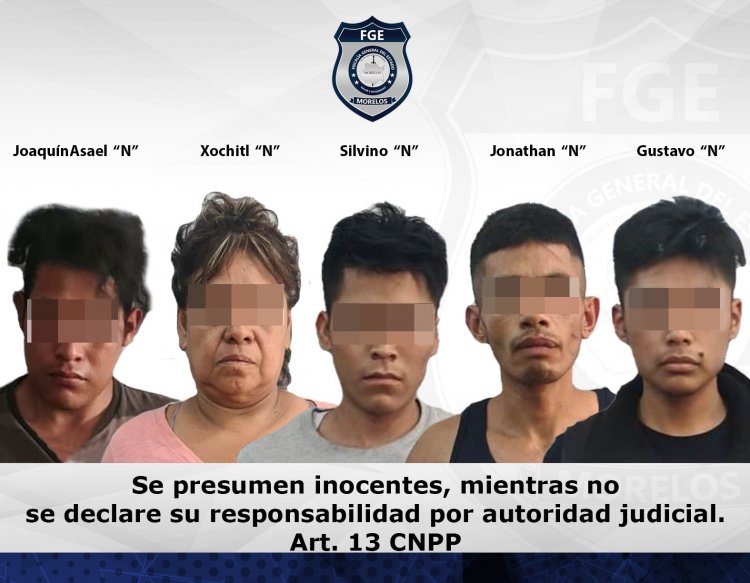 Caen 2 mujeres y 7 hombres con armas de fuego y droga