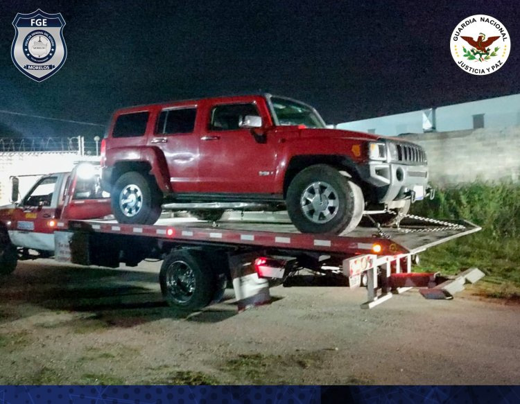 Recuperaron una Hummer roja robada en el peligroso Huitzilac