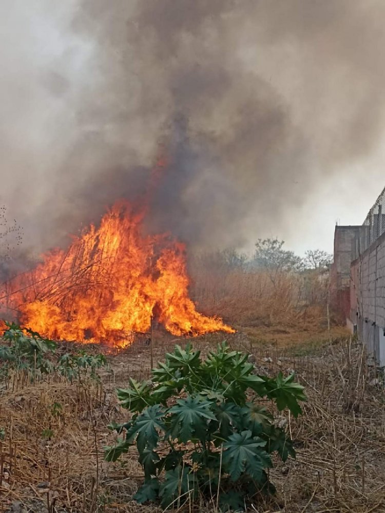 Quema de pastizales para recinto ferial afecta a escuela, denuncian