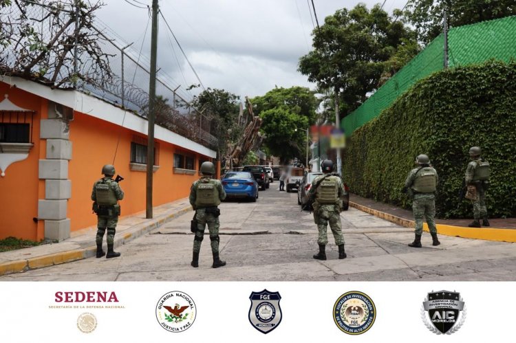 Felinos y vehículos decomisados en cateo de fuerzas locales y federales