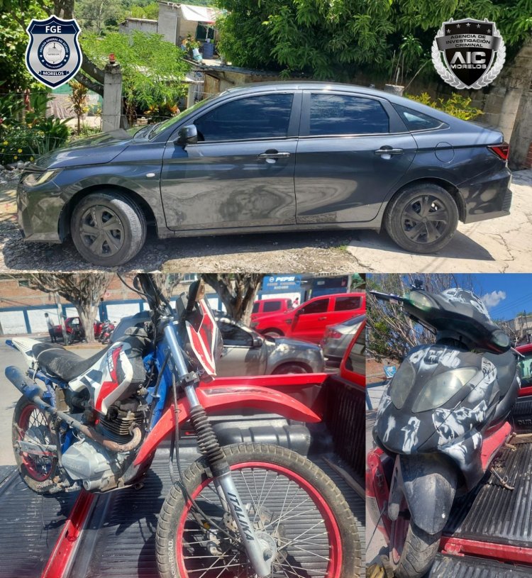 Hallan auto, motos, arma, droga en P. de Ixtla y Coatlán del Río