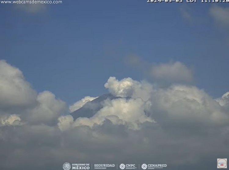 Estremece el Popocatépetl con  exhalaciones por 153 minutos