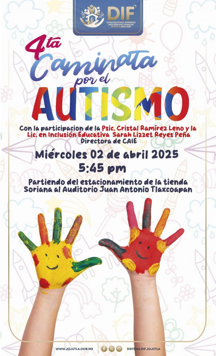 Invitan a 4a caminata  por autismo en Jojutla