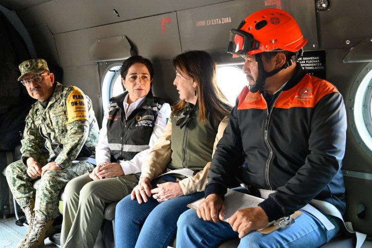 Sobrevuela Margarita González zona de incendio en Tepoztlán