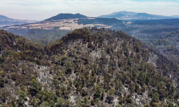 A punto de extinguir el incendio en Coajomulco