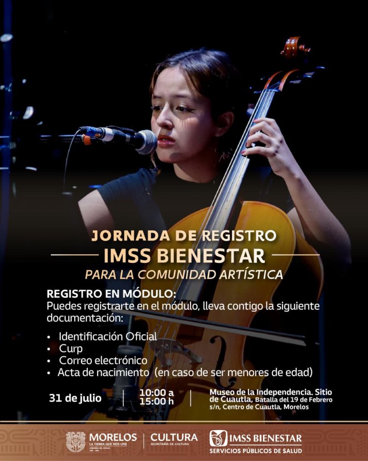 Abren registro a IMSS bienestar  en favor de artistas y creadores