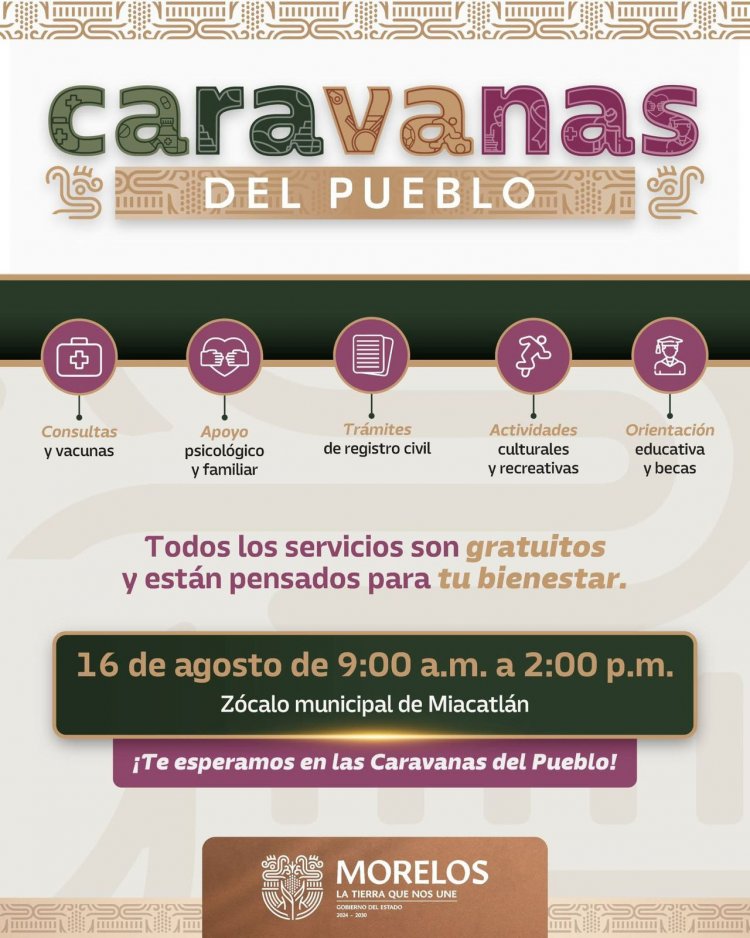 Llegan Caravanas del Pueblo este sábado al municipio de Miacatlán