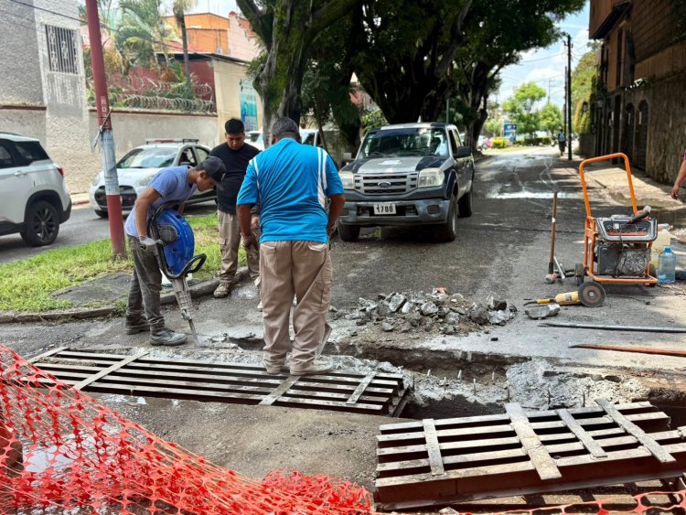 En la Av. Gustavo Díaz O. se sustituyó rejilla pluvial