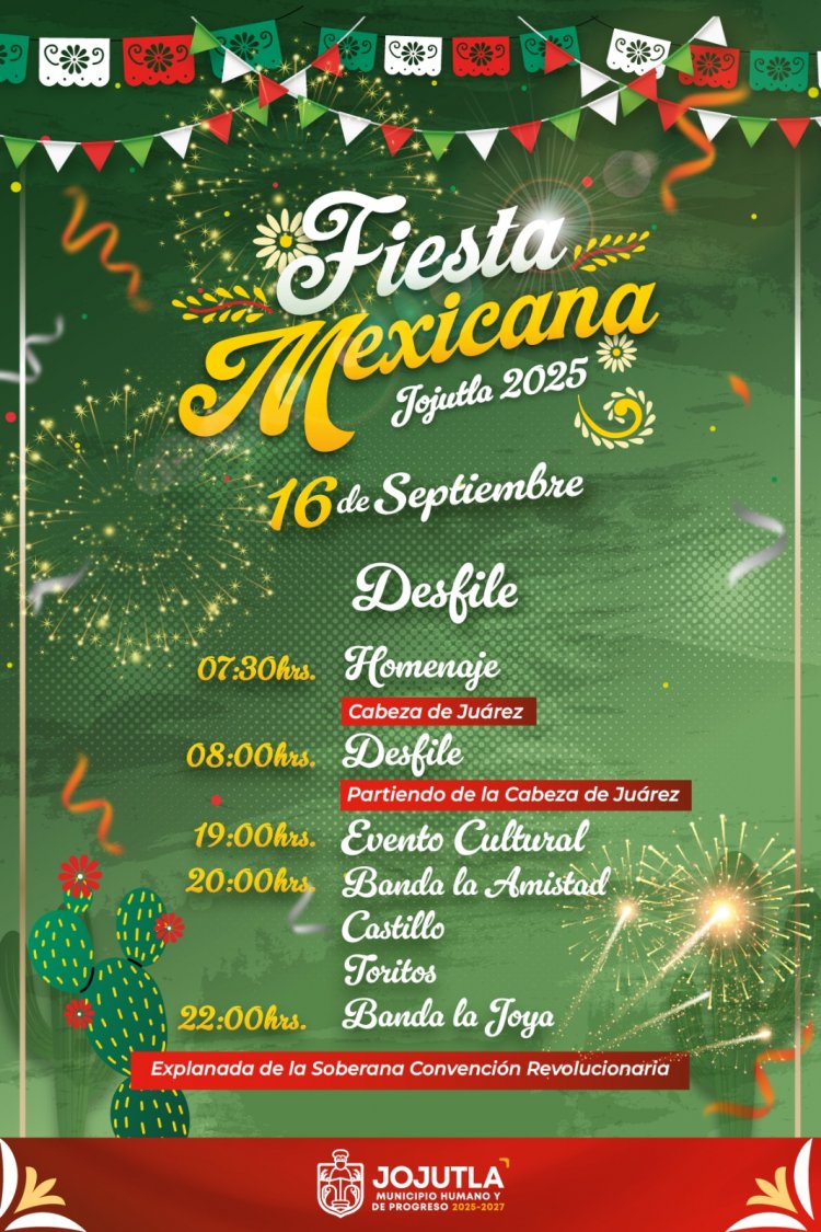 Jojutla, lista para celebrar las Fiestas Patrias 2025