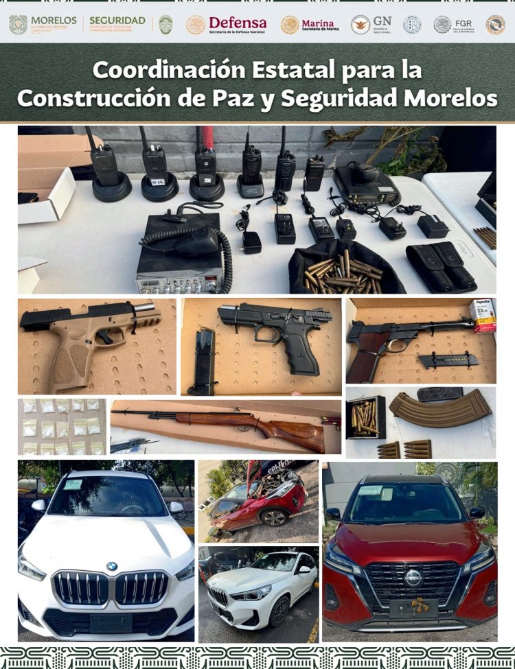 En Huitzilac, cayeron 4 de supuesta  banda de robo de autos, con arsenal
