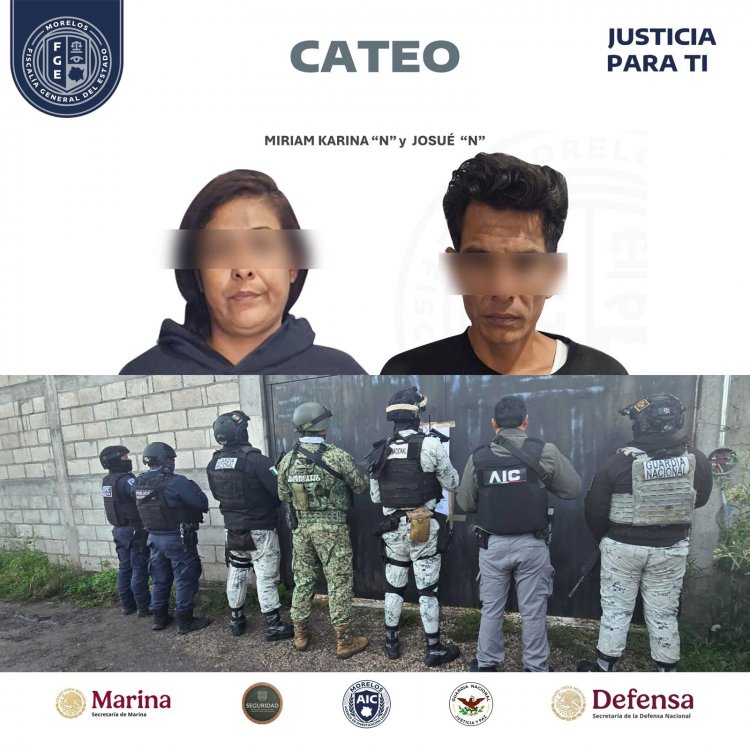 Catean inmuebles por drogas; pareja y adolescente detenidos