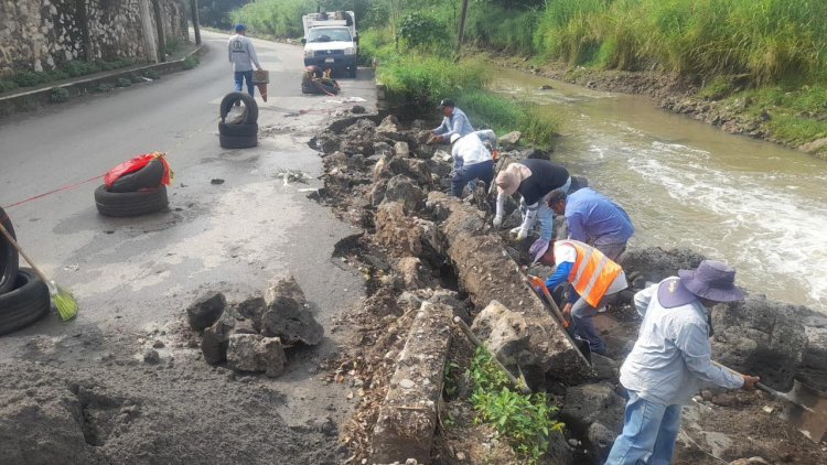 Ayuntamiento de Jiutepec atendió un socavón abierto