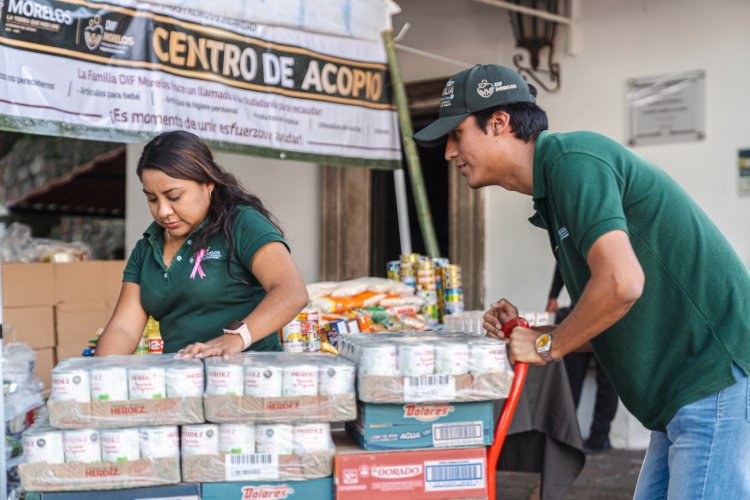 Sale de Morelos primera ayuda a  familias damnificadas en Puebla