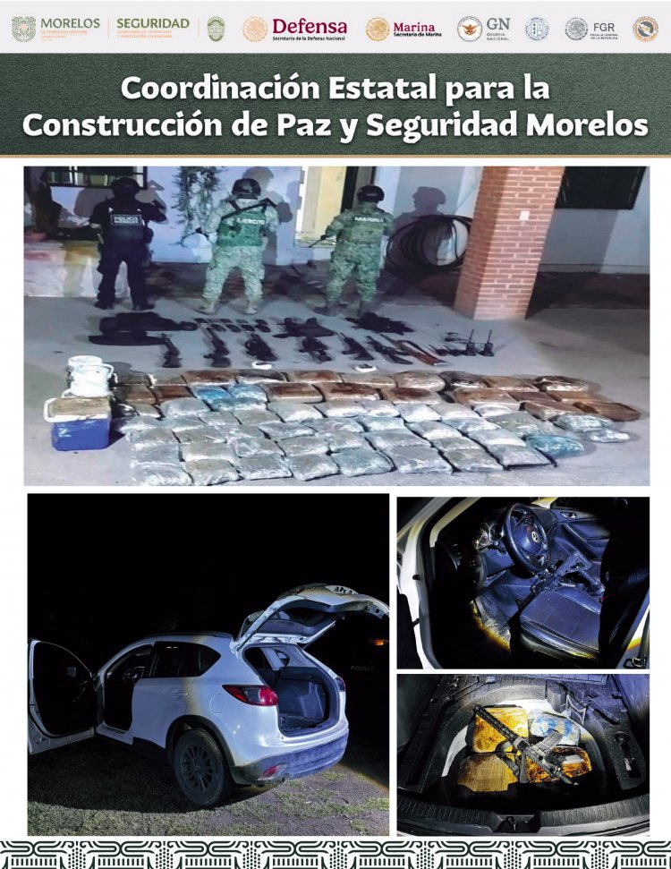 Aseguran a un menor con drogas y armas de alto poder en Jonacatepec