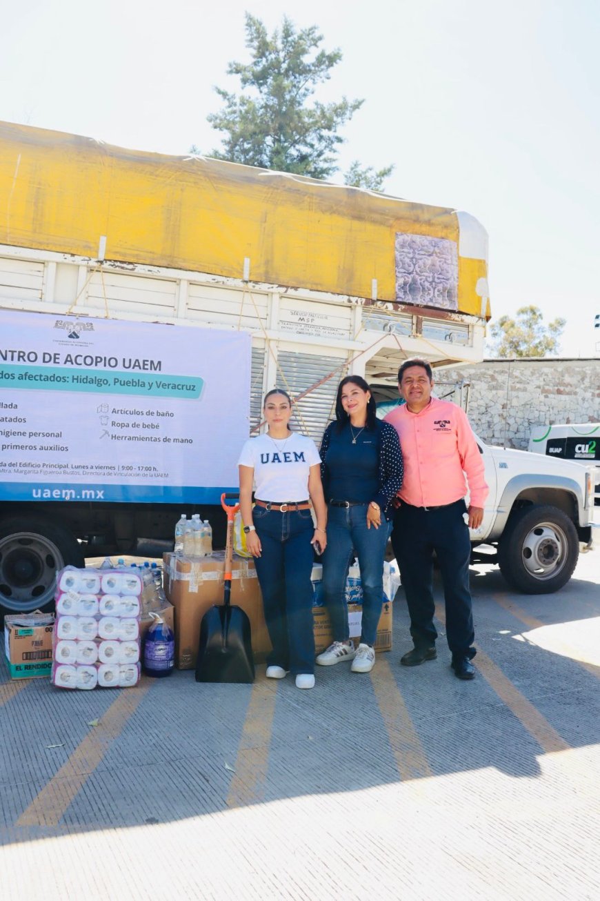 Entrega la UAEM donativos para damnificados por lluvia