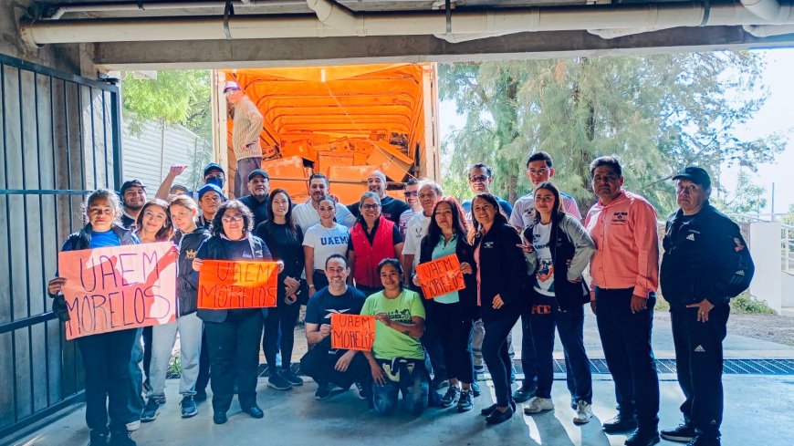 Entrega la UAEM donativos para damnificados por lluvia